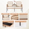 thumbnail image 4 of Patio Furniture Set Tappio 4 Pieces Outdoor Conversation Set with Adjustable Footrest Rattan Rocking Chairs & Loveseat, Removable Cushions for Garden Backyard, Beige, 4 of 8