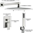 thumbnail image 4 of Brushed Nickel 8" Rainfall Brass Shower Faucet System Combo Set W/Hand Shower, 4 of 14