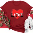 thumbnail image 2 of VKOYWKM Womens Valentine Shirts Romantic Heart Graphic Tees Holiday Valentines Day Tops Short Sleeve Crew Neck Loose Fit Party T-Shirt, 2 of 6