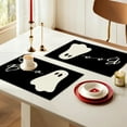thumbnail image 4 of 6-Piece Halloween Round Placemats Set, Cute Ghost Pumpkin Bat Theme, Waterproof Insulated Table Mats for Dining, Party Decor, Home Kitchen, Holiday Table Setting (6 Pack, Round, 35cm), 4 of 6