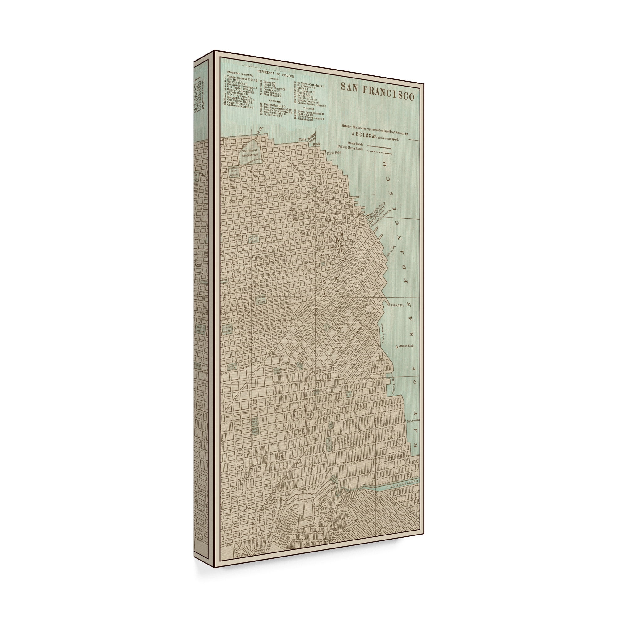 Trademark Fine Art 'Tinted Map of San Francisco' Canvas Art by Vision Studio
