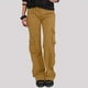 thumbnail image 5 of ICHUANYI Clearance Women Ladies Solid Pants Hippie Punk Trousers Streetwear Jogger Pocket Loose Overalls Long Pants(Khaki, S) ICHUANYI WER2023080812988, 5 of 8