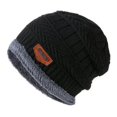 thumbnail image 4 of HESHENG Men's Beanie Hat Warm Knit Hat Thick Fleece Skull  for Outdoor Running Black, 4 of 5