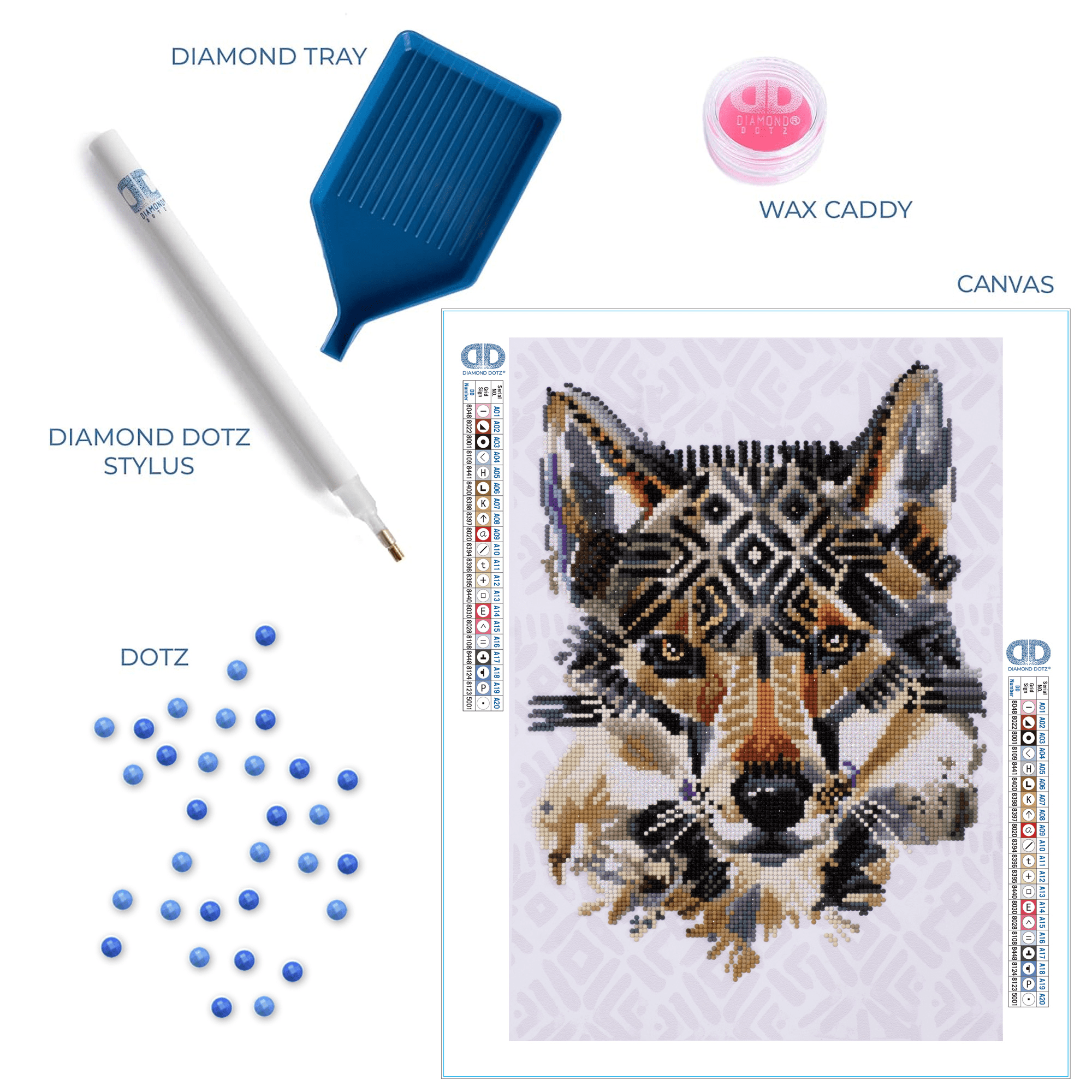 Diamond Dotz at Home - Dreamtime Wolf, Partial Drill, Round Dotz, Diamond Painting Kits, Diamond Art Kits for Adults, Gem Art,  Diamond Art, Diamond Dotz, 16"x21"