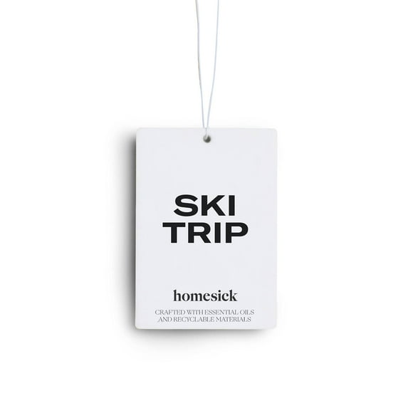Homesick Premium Scented car Air Freshener, Ski Trip - Scents of Frosted Air, Warm Amber, cinnamon, 1 Air Freshener, Essential Oil Ingredients, Relaxing Aromatherapy Air Freshener