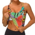 thumbnail image 4 of Lsque Dancing African Womans Printed Women'S Sports Bra, Compression, Moisture Wicking, High-Impact Sports Bra For Women,Supportive sports bra-Small, 4 of 9