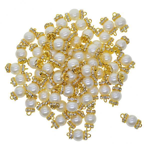 2x 50 Piezas de Esbones de Conectores de Joyería de de Imitación, Conector de Diamante para Joyas BLESIY encantos de la joyería del diamante de la perla