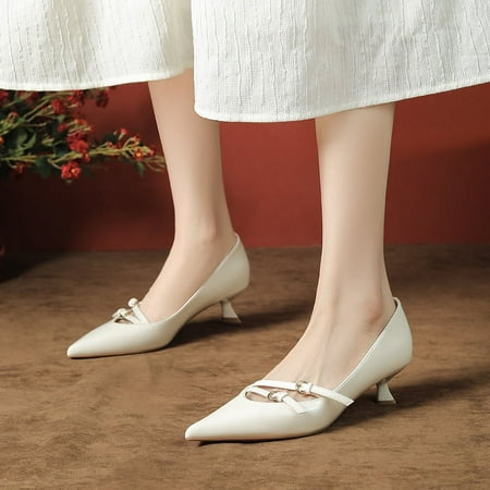 

1578-8 sheepskin ~ pointed high heels women‘s stiletto heel shallow mouth single-layer shoes autumn design temperament socialite evening style