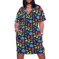 thumbnail image 2 of Vestido de bolsillo suelto con diseño de dinosaurios pequeños, ropa de verano para mujer, vestidos de noche, vestido de verano para mujer, traje de verano para mujer, 2 of 7