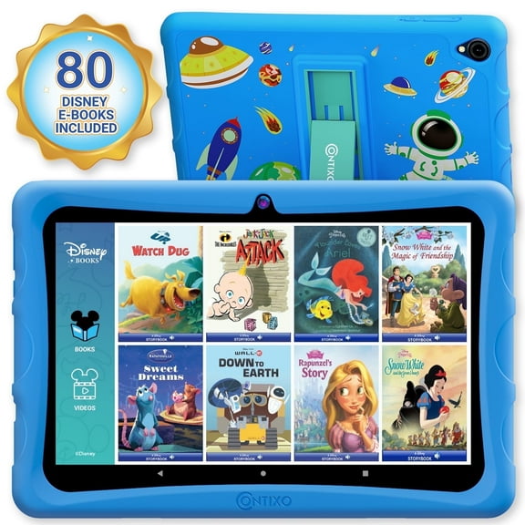 Contixo K103B 10-Inch Kids Tablet with 64GB Storage, Disney eBooks Bundle, Parental Controls, Space Theme, Blue