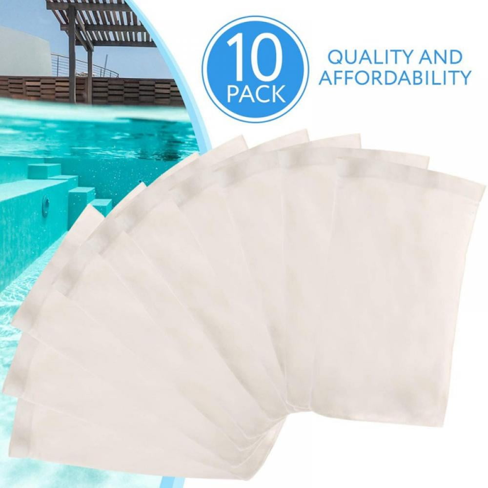 10PCS Pool Skimmer Socks Strong Elastic Nylon Fabric Filters Baskets Skimmer Nets Saver for Debris and Leaves in Yard Pools or Outdoor Spa Tubs White