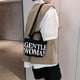 thumbnail image 3 of GentleWoman doble cara letras impresas mini lienzo bolsas de las mujeres nuevas cien hombro crossbody bolsa, 3 of 6