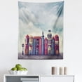 thumbnail image 1 of Fantasy Tapestry, City with Old Books Style Buildings Birds and Cloudy Sky Literature Cityscape, Fabric Wall Hanging Decor for Bedroom Living Room Dorm, 5 Sizes, Red and Blue, by Ambesonne, 1 of 1