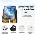thumbnail image 5 of Lsque Mens Swim Trunks Western Desert Cactus Pattern - Bathing Suit Compression Liner - Beach Swim Shorts Swimwear - (S-3XL) - Stretch Quick Dry -3X-Large, 5 of 9