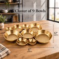 Rustic Bowl Set 14.53 x 10.20 x 3.31 Inch 9 Bowl Cluster Serving Set, Rustic Finish ...