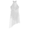 thumbnail image 6 of TiaoBug Women's Flower Lyrical Dance Costume High Low Modern Contemporary Dance Dress Dancewear Ivory XL, 6 of 7