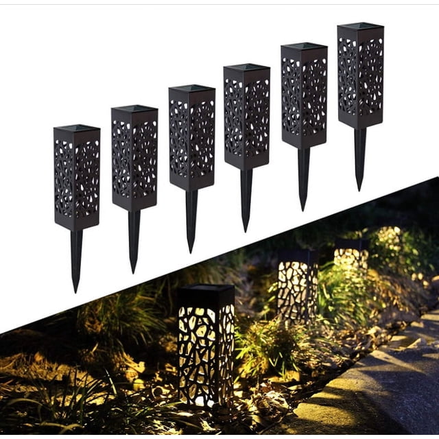Luces solares para jardín, 6 unidades, luces solares para jardín exterior, luces LED impermeables para caminos exteriores, luces decorativas para césped, pasillo y patio.