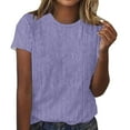 thumbnail image 2 of Wiyuqeen Womens Casual Striped Print Tshirts Classic Comfy Crew Neck Short Sleeve Tops Loose Summer Tunic Petite Ladies Fashion Graphic Tees, 2 of 4