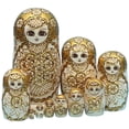 thumbnail image 1 of HILABEE 10Pcs Wooden Russian Nesting Doll Matryoshka Figures Traditional Cartoon Nesting, 1 of 5
