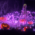 thumbnail image 3 of MoNiBloom 3 Pack 43Ft Halloween Fairy Lights with 8 Mode Controller, 100 Bulbs and Timer, Reusable Purple Color String Lights for Outdoor & Indoor, Power by Charge, 3 of 10