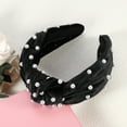 thumbnail image 6 of Unique Bargains Velvet Hair Headband Faux Pearl Knotted Headband for Women Girl Black 6.69"x4.72"x1.38" Wide Headband, 6 of 7