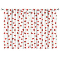 Nursery Curtains Boys Girls Kids Strawberry Plants Fruit White Print Pattern Window Drapes for Living Bedroom Playroom Room Decor Rod Pocket 42x63 Inch 2 Panels