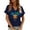 C_ Navy, variant on Olyvenn V-Neck Short Sleeve Blouses Casual Printed T-Shirt Comfortable for Daily Wear Women's Top Fashion All Season Stylish Navy S
