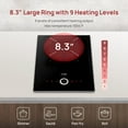 thumbnail image 3 of FOTILE 12 Inch Electrical Cooktop with 2400W Output Power and 9 Power Levels, 3 of 5