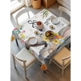 thumbnail image 2 of Easter Suqare Tablecloth - 54 x 54 Inch, Easter Bunny Spring Watercolor He Is Risen Flowers Waterproof & StainResistant Tablecloth, Washable Oil-proof Table Cover for Dining/Party/Wedding/Buffet, 2 of 9