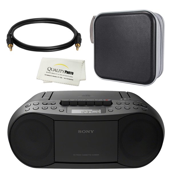 Sony Stereo CD/Cassette Boombox Home Audio Radio, Black with CD/DVD