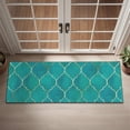 thumbnail image 2 of Teal and Gold Geometric Lattice Pattern Door Rugs,Washable Non Slip Door Mats Indoor,Decorative Door Mats,Entry Mat Indoor for Entrance,Bedroom,Kitchen,Bathroom,16"x47", 2 of 6