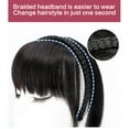 thumbnail image 5 of Breathable Headband Wigs Black False Fringe Hairpiece Synthetic Hair Adjustable Bangs, 5 of 9