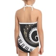 thumbnail image 5 of FOR U DESIGNS Novelty Lace up Swimsuit One Piece Size 7-8 Years Piano Music Notes One Piece Bathing Suit for Girls Summer Beach Pool Swimwear, 5 of 6