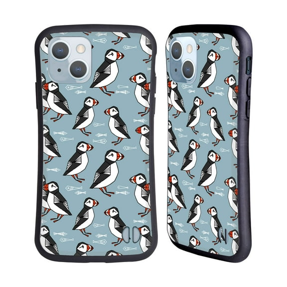Head Case Designs Officially Licensed Andrea Lauren Design Birds Puffins Hybrid Case Compatible with Apple iPhone 14