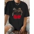 thumbnail image 1 of Deer Chives Directional es una camiseta de manga corta con cuello redondo, un top estampado casual vintage para mujer. Camisetas de ocio., 1 of 6