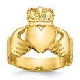 thumbnail image 1 of Real 14kt Yellow Gold Polished Ladies Claddagh Ring Size: 6; for Adults and Teens; for Women and Men, 1 of 5