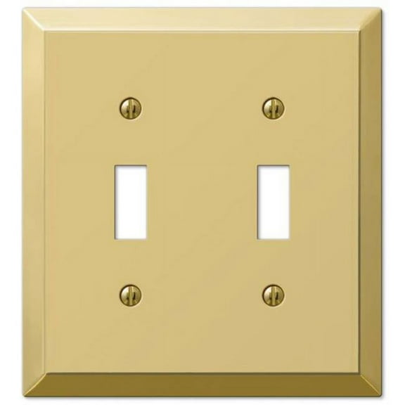 Century Polished Brass Steel - 2 Toggle Wallplate