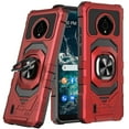 thumbnail image 1 of Kaleidio Case For Nokia C200 [Robotic Hybrid] Rugged Shockproof [Ring Stand] Magnetic Armor Impact Cover [Red/Black], 1 of 3
