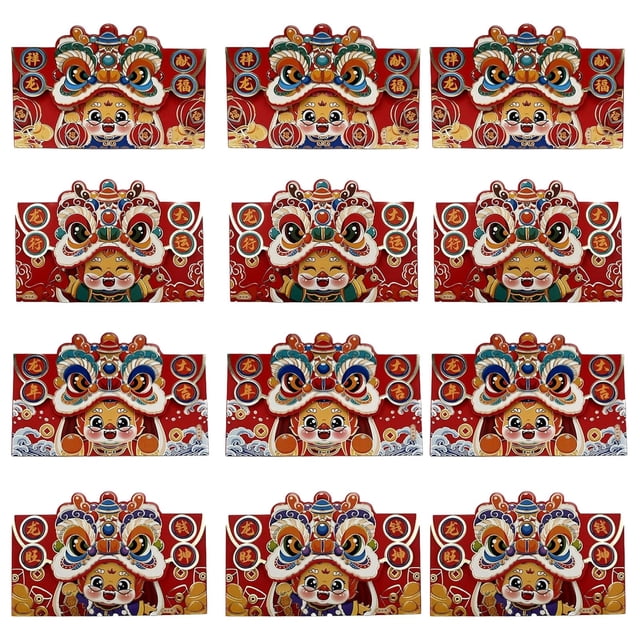 Enveloppes Rouges Nouvel An Chinois, Enveloppes Rouges Nouvel An Chinois 12 Pcs Enveloppe Rouge Nouvel An - Enveloppe Rouge Mignonne à Emporter Cadeau en Espèces Enveloppe Rouge Festival de Printemps Enveloppe Rouge