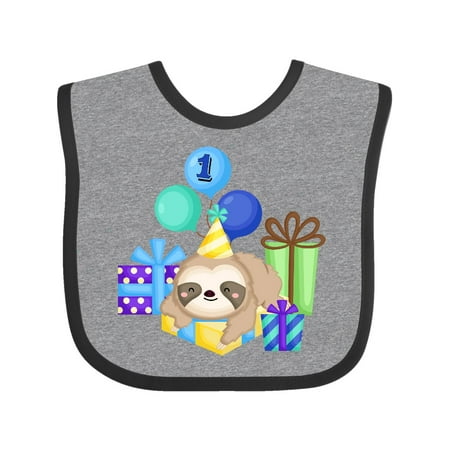 

Inktastic 1st Birthday Sloth Gift Baby Boy or Baby Girl Bib