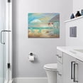 thumbnail image 5 of Coastal Beach Decor Bathroom Wall Art Bathroom Pictures Wall Decor Ocean Canvas Prints Painting Beach Decorations Framed Artwork for Bathroom Living Room Bedroom 16"x12", 5 of 6