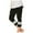 Black, variant on FINALGANG Girl Versatile Trousers Solid Color Stretchy Yoga Sweatpants High Waist Calf Length Legging With Lace Trim For 3-13 Years Relaxed Fit Soft Daily Wear