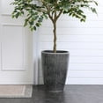 thumbnail image 2 of LuxenHome Sea Gray Ripples 17-Inch Tall Ceramic Planter, 2 of 7