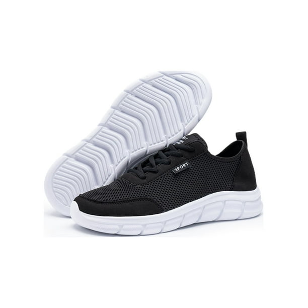 MAWCLOS Man Sneakers Sports Trainers Mesh Comfortable Athletic Shoes Lace Up Jogger Running Shoe Black White 11