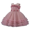 thumbnail image 3 of THDHVS Flower Girl Dresses for Wedding,Solid Color Sleeveless Tulle Dress for Baby Girls 9 Months to 6 Years Special Event Dress,Girls Dresses Pink, 3 of 9