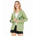 thumbnail image 3 of Women'S Cable Knit Long Sleeve Open Front Cardigan Sheep V-Neck Button Down Sweater Coat Outwear Grass Green XS, 3 of 7