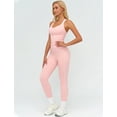 thumbnail image 6 of PISONIC Womens Workout Set Two Piece Racerback Color Block Tank Top Matching High Waist Leggings Gym Pilates Outfits, 6 of 6