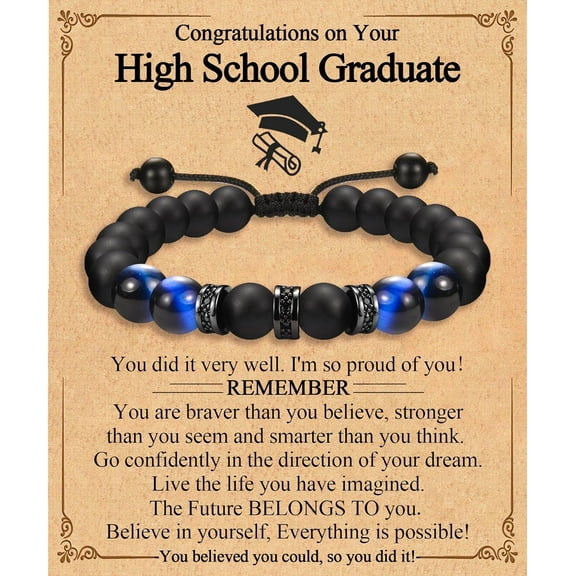 2025 Men's High School/kindergarten/pre-school/fifth/sixth/eighth Grade/college/master's/middle School Graduation Gift Bracelet for Son Grandson Nephew Boyfriend Friend