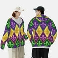 thumbnail image 6 of Kll Mardi Gras4 Print Men'S Women’s Upf 50+ Sun Protection Outdoor Hoodie Jacket Long Sleeve Fishing Hiking Performance Shirt- Small, 6 of 8