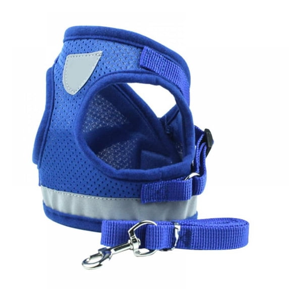 Dog Harness,Pet Harness with Net and Breathable Surface,Adjustable Reflective Harness Dog Vest,Pet Vest with Easy Control Handle for Dogs,Blue